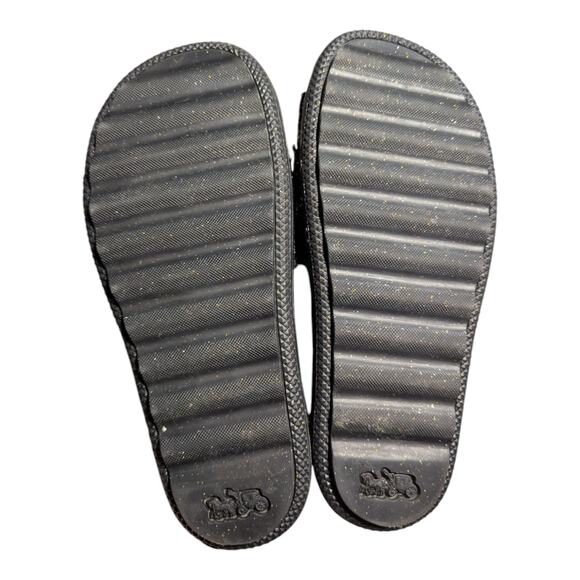 Coach Rexy Sport Slide Black Glitter Embellished Dinosaur Applique Sandals Sz 5 - Picture 5 of 6